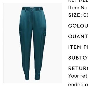 Aritzia satin cargo pants